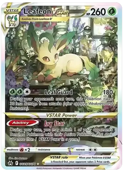 2023 Pokemon Sword and Shield Crown Zenith Full Art/Leafeon Vstar Base GG35/GG70