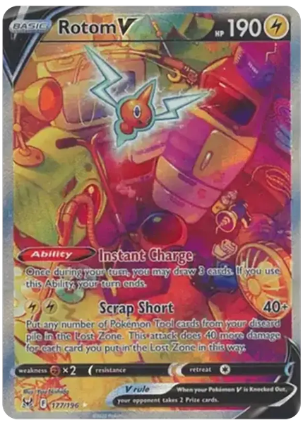 2022 Pokemon Sword & Shield Lost Origin Full Art/Rotom V Base 177/196