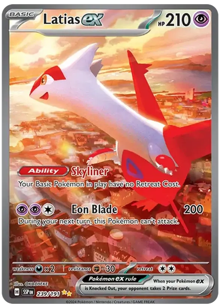 2024 Pokemon Ssp EN-Surging Sparks Latias EX Special Illustration Rare 239/191