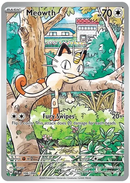 2025 Pokemon Pfl EN-Phantasmal Flames Meowth Illustration Rare 106/094