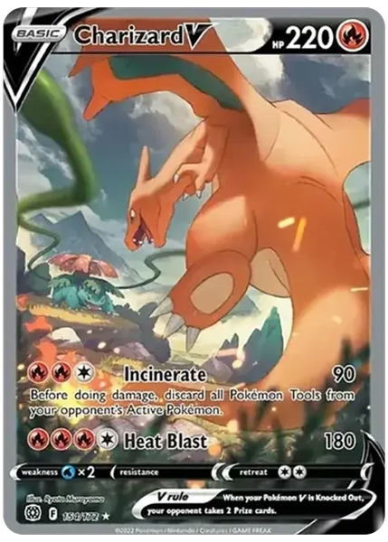 2022 Pokemon Sword & Shield Brilliant Stars Full Art/Charizard V Base 154/172