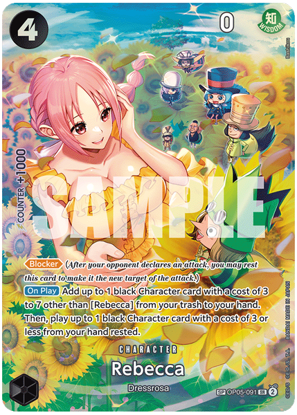 2024 One Piece OP06-Wings of the Captain Rebecca Special Alternate Art OP05-091
