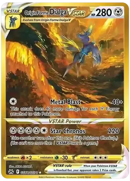 2023 Pokemon Sword and Shield Crown Zenith Full Art/Origin Forme Dialga Vstar Secret GG68/GG70