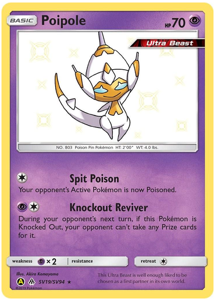2019 Pokemon Sun & Moon Hidden Fates Poipole-Holo Base SV19