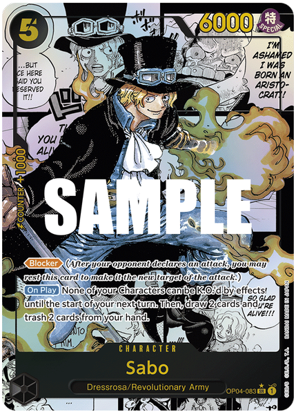 2023 One Piece OP04-Kingdoms of Intrigue Sabo Manga Alternate Art OP04-083