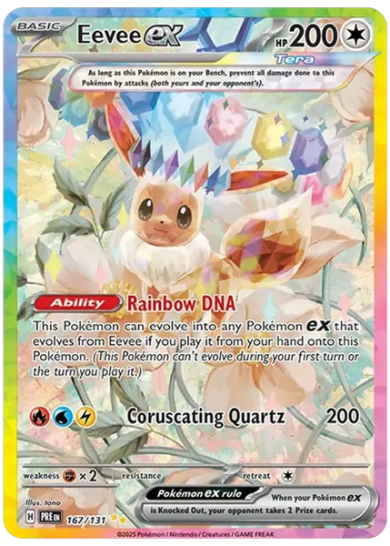 2025 Pokemon Pre EN-Prismatic Evolutions Eevee EX Special Illustration Rare 167/131