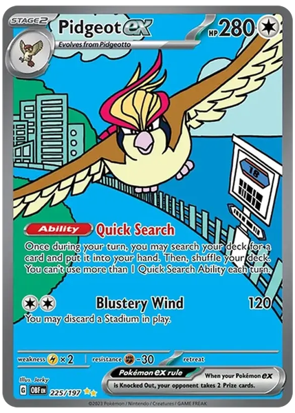 2023 Pokemon Obf EN-Obsidian Flames Pidgeot EX Special Illustration Rare 225/197