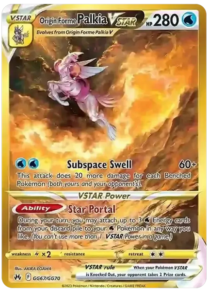 2023 Pokemon Sword and Shield Crown Zenith Full Art/Origin Forme Palkia Vstar Secret GG67/GG70