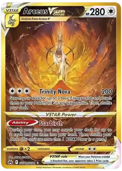 2023 Pokemon Sword and Shield Crown Zenith Full Art/Arceus Vstar Secret GG70/GG70