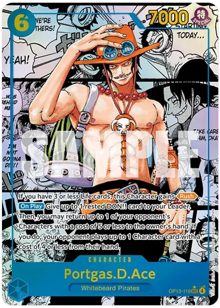 2025 One Piece OP13-Carrying on His Will Portgas D. Ace Manga Alternate Art OP13-119