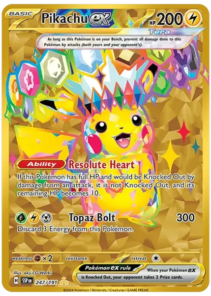 2024 Pokemon Ssp EN-Surging Sparks Pikachu EX Hyper Rare 247/191